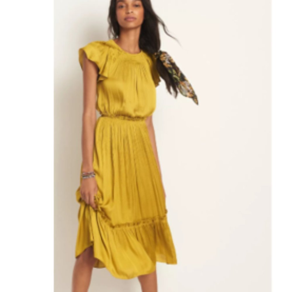 Anthropologie Dodie Flutter-Sleeved Midi Dress
